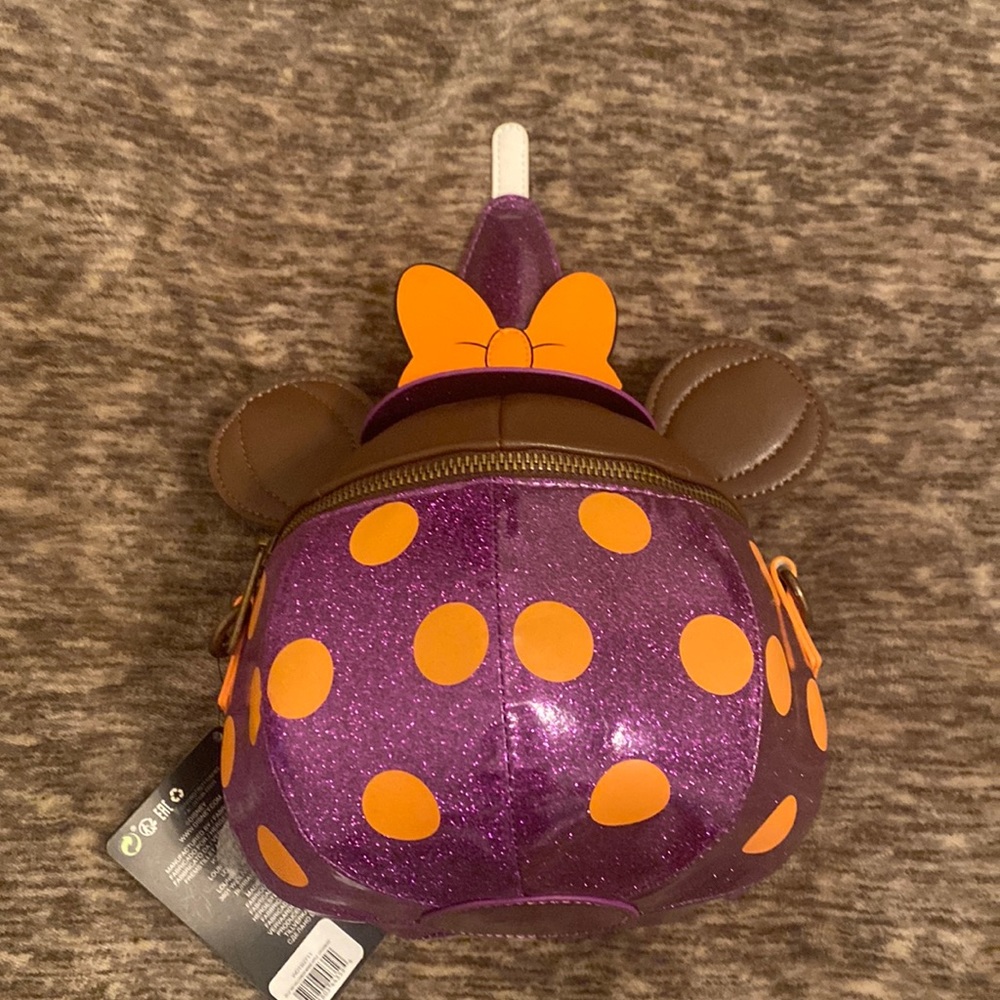 Loungefly Disney‎ Halloween Witch Minnie Mouse Candy Apple Crossbody Bag